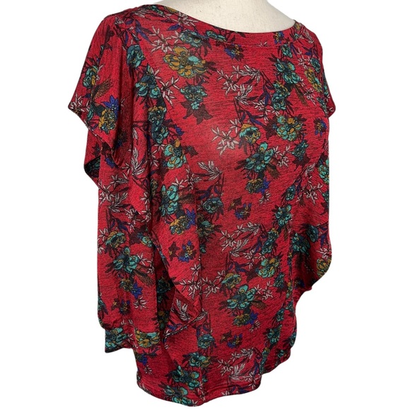 Free People Dock Street Red Floral Top Size Extra Small - Picture 14 of 16